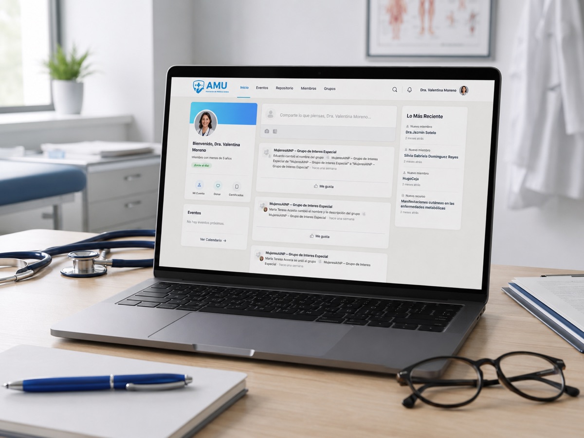 MedicalSpot: portal web de una asociación médica con perfil, eventos y grupos